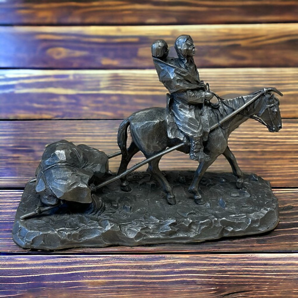 Vintage Philip Kraczkowski - The American West Pewter Statue "Where the Buffalo